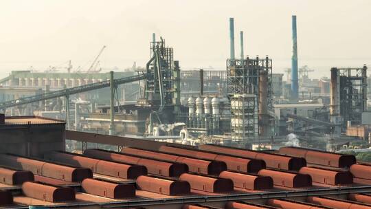 钢铁厂重工业航拍