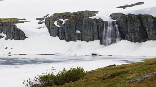 冰岛断崖瀑布视频素材模板下载