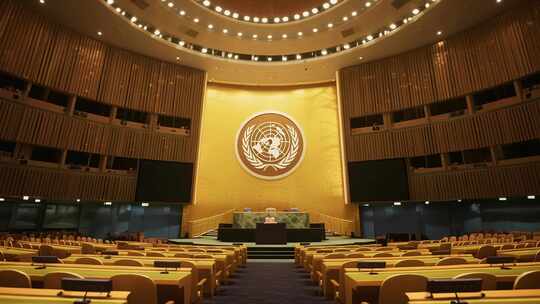 联合国会议厅内部全景素材