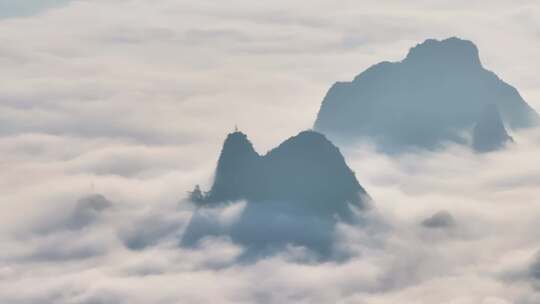 桂林漓江山水日出云海大气日出航拍