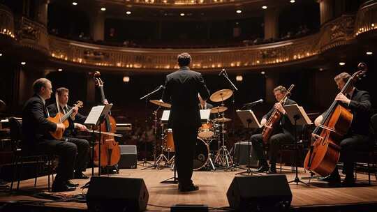 音乐厅乐队演奏素材