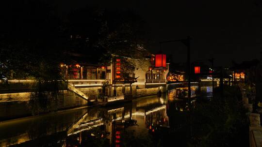 南京秦淮河区域夫子庙，老门东人文风景夜景