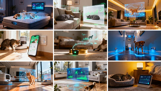 数字化智能宠物家居生活 猫狗智能设备监控