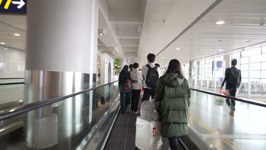 香港国际机场航站楼内场景视频素材模板下载