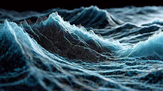 粒子效果动态波浪背景