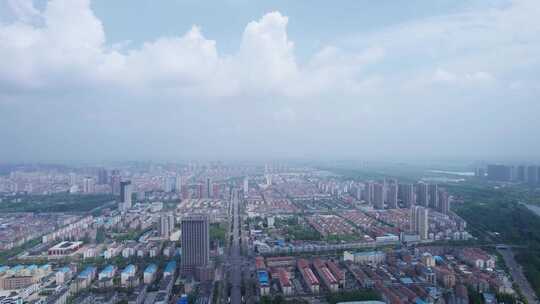 永城城市风光沱河航拍视频素材模板下载