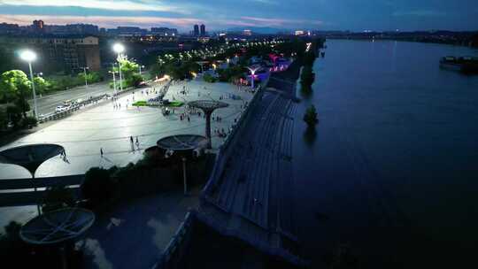 衡阳啤酒广场夜景灯光