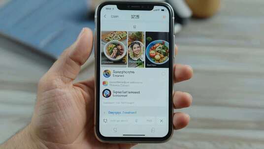 手持智能手机展示应用界面
