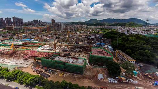 长时间延时拍摄建筑工地