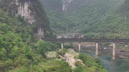 广西河池小三峡景区航拍