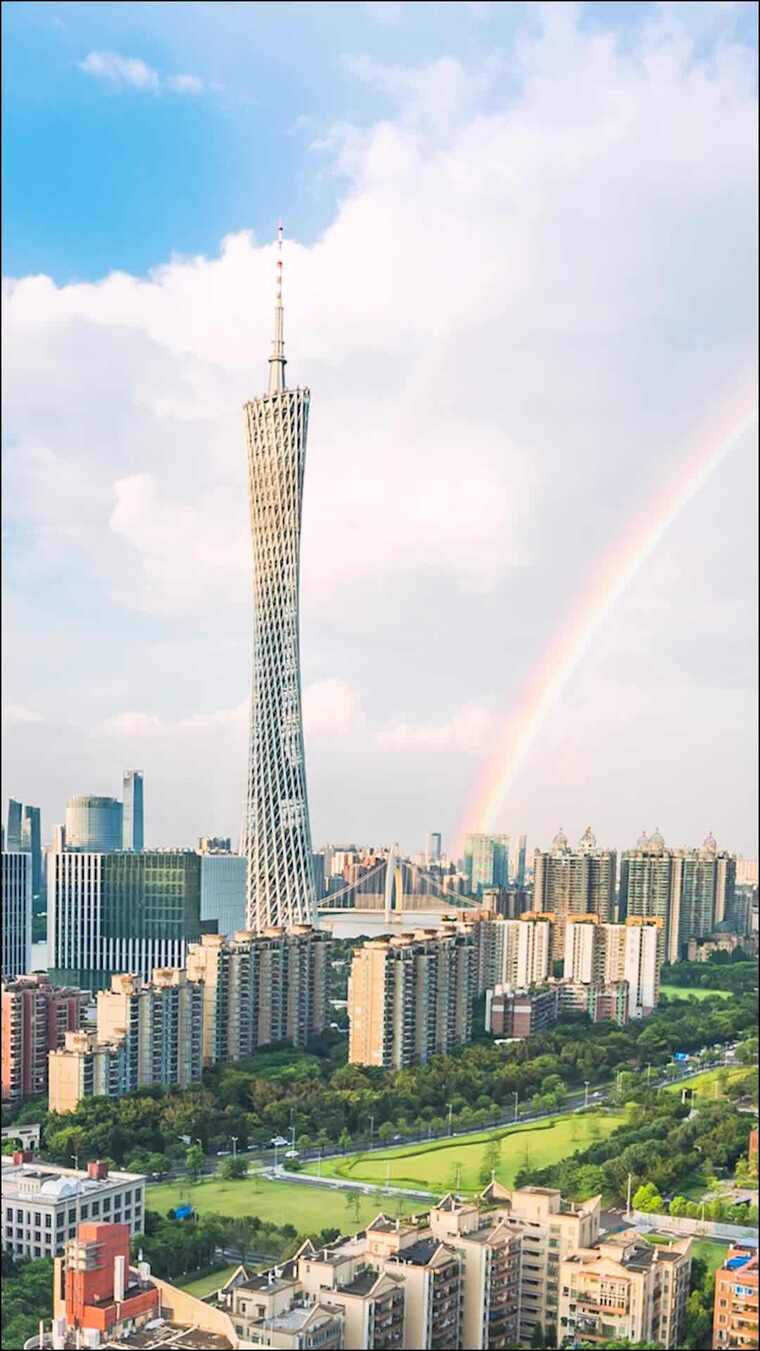 广州_广州塔_彩虹延时_竖屏