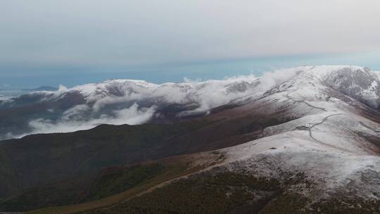 五台山山脉雪景视频素材模板下载