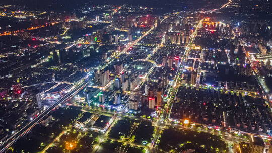 贵港城市夜景航拍延时