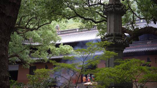 浙江普陀山法雨寺禅院建筑4K视频