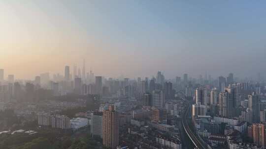 上海早高峰高架航拍
