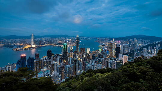 香港太平山城市风光延时摄影8K