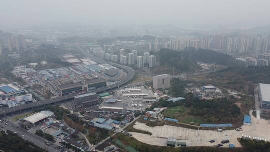 航拍湖北宜昌西陵区城市建筑