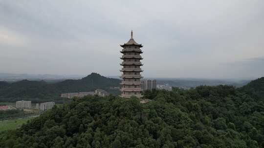 江西宜春禅都文化博览园崇圣禅寺航拍