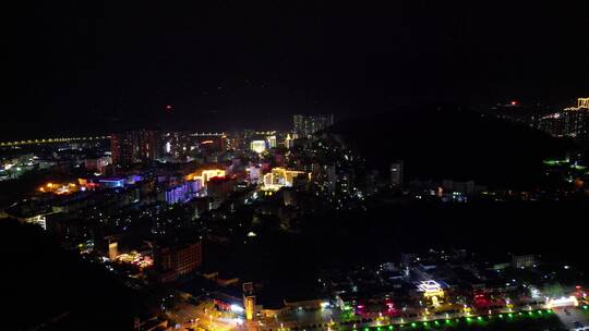 航拍湖北宜昌秭归县夜景