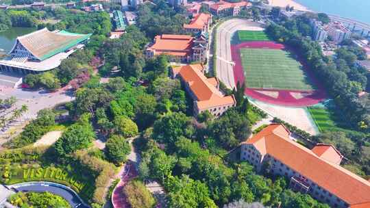 厦门大学校园航拍风景风光高校学校高等学府视频素材模板下载