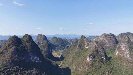 广西桂林阳朔山水桂林喀斯特地貌航拍