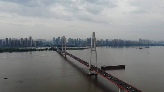 航拍武汉杨泗港长江大桥视频素材模板下载