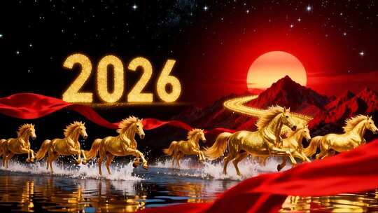 4k金色骏马奔跑2026年会合集