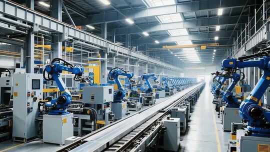 工厂自动化生产线机械臂作业