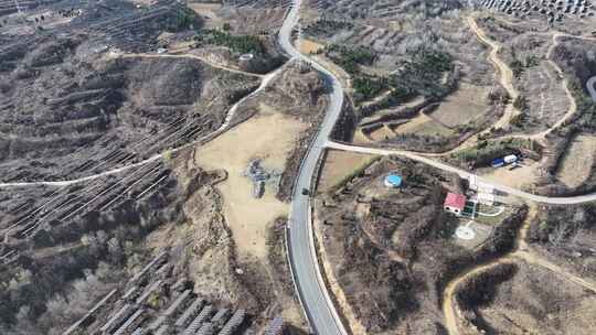 太阳能 公路 航拍 自然 建设 城市