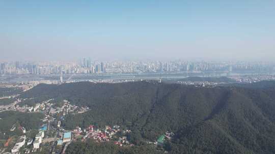 长沙岳麓山城市大景航拍