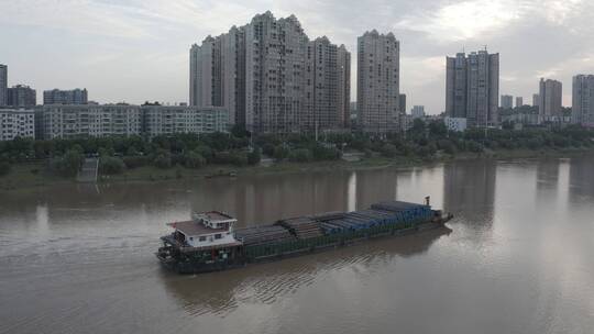 航拍衡阳东洲岛全景