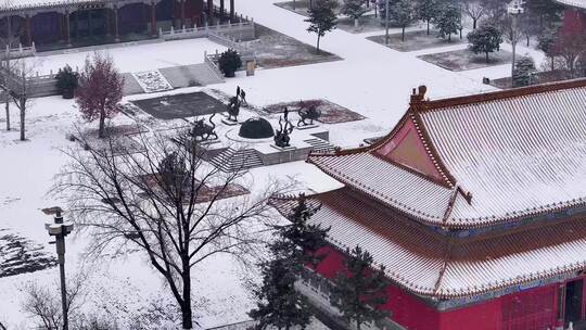 陕西周至县楼观台景区雪景