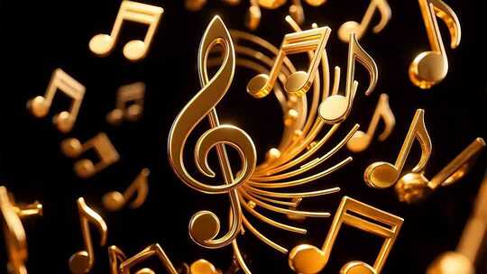 360度循环金色音符4K