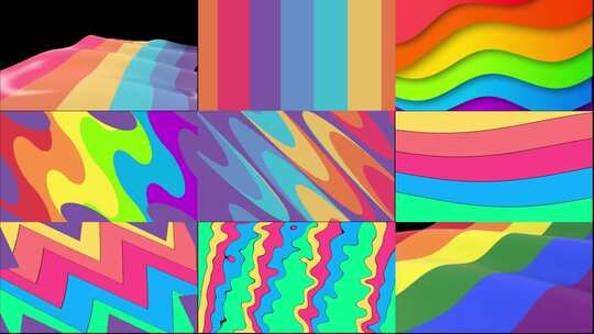  MG图形彩虹主题包装背景动画AE模板