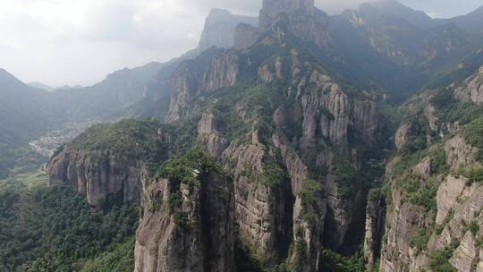 航拍浙江温州雁荡山地质结构