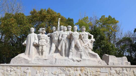 嘉兴南湖革命纪念馆英雄园视频素材模板下载
