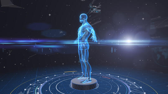 e3d人体全身扫描科技医疗健康数据信息分析高清AE视频素材下载