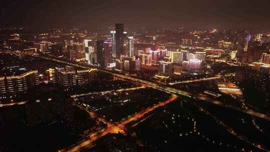 西安高新区锦业路夜景