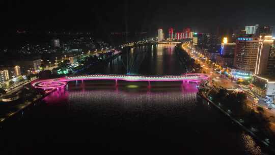 三明市三元区东新公园江滨公园如意桥夜景