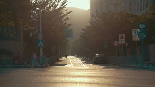 夕阳 高架桥城市视频素材模板下载