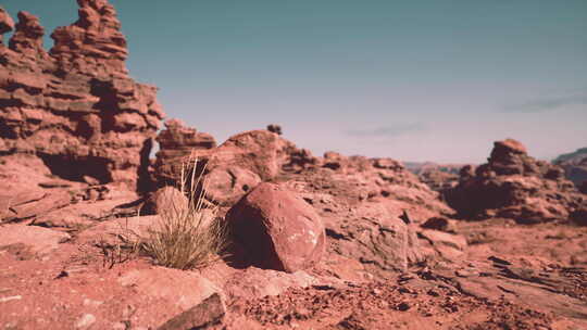 沙漠中的岩石形成视频素材模板下载