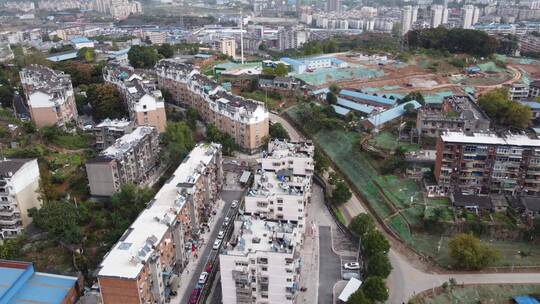 航拍湖北宜昌西陵区城区建设