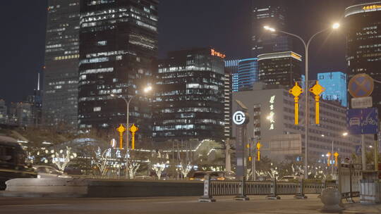 新年城市街道 新年城市夜景