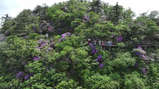 河南伏牛山山脉平顶山尧山层峦叠嶂的山峰