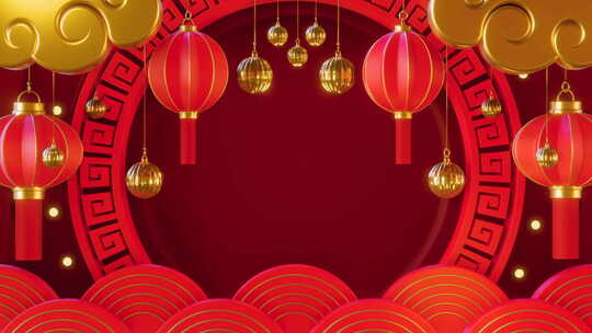中国年喜庆红色灯笼
