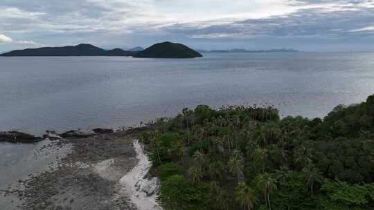 泰国苏梅岛拉迈海滩海滨度假自然风光航拍