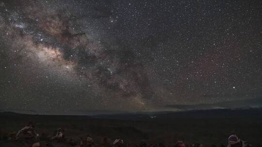 西藏阿里 札达土林 玛尼堆 银河 星空视频素材模板下载