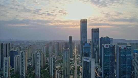 中国湖南省金融中心航拍
