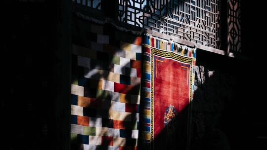 西藏拉萨香格里拉藏式色彩颜色延时