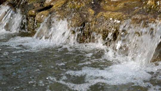 溪流升格慢镜头特写水的流动